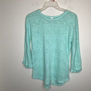 No Boundaries Womens M Blue Long Sleeve Shirt Top Blouse